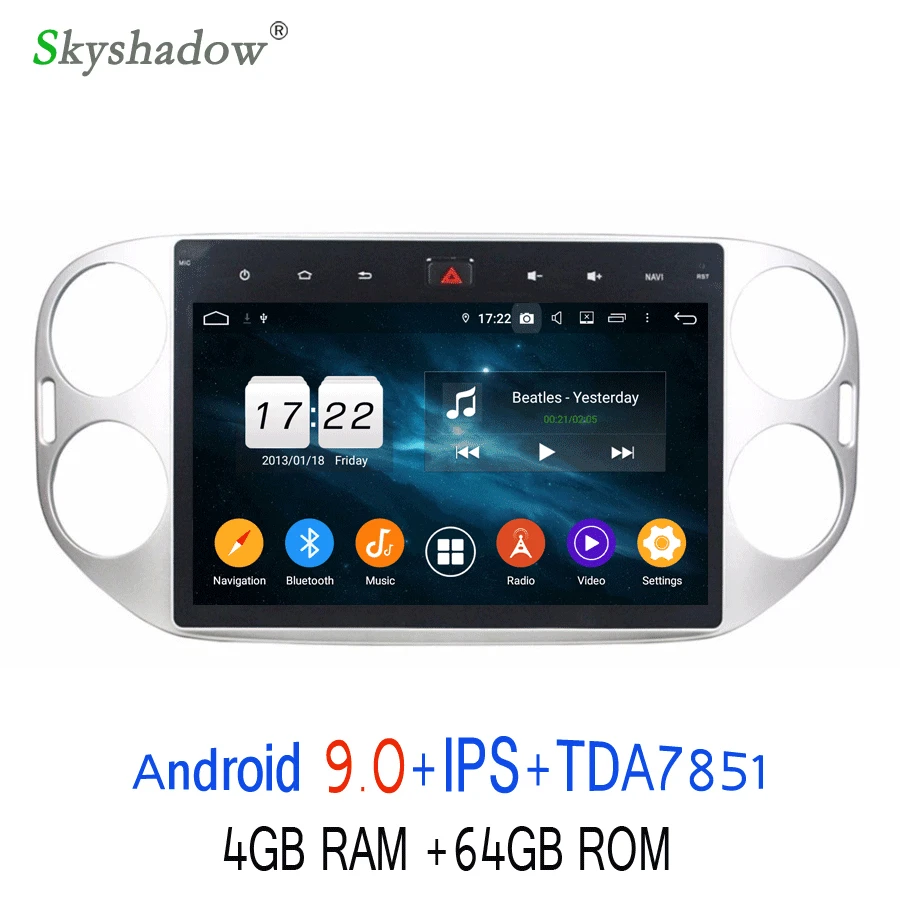 TDA7851 10," HD 1080P Android 9,0 для VW Tiguan 2013 64 Гб rom автомобильный dvd-плеер gps naviga карта RDS радио wifi Bluetooth