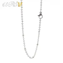 18 ”-32” de Plata/Oro Rosa/Oro/Negro de Acero Inoxidable 316L 3.0mm Bola Estación Collar Colgante de cadena de Joyería