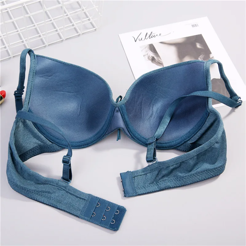 Women Double Push Up Bras Women Sexy Double Push Up Bras One-piece Seamless Bra Women Super Push Up Bra Minimizer Underwire see through bra