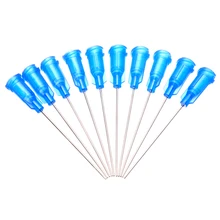 10pcs Blue Syringe Needle Tips Stainless Steel Blunt Dispensing Needles Syringe Needle Tips 1 5 22