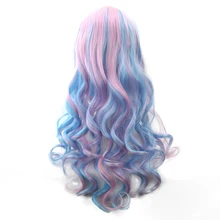 Soowee 70 см длинные женские волосы Ombre цвет высокая температура волокно парики Розовый Синий Синтетические волосы косплей парик Peruca Pelucas