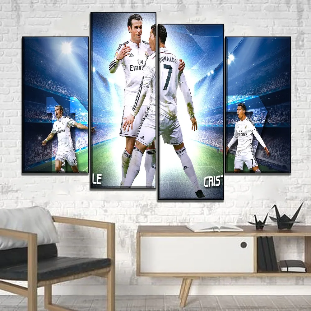 

4 Pieces HD Print Football Player Cristiano Ronaldo Painting Canvas Wall Art Picture Home Decoration Cristiano Ronaldo Poster