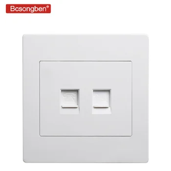 

Type 86 Luxurious black wall weak electricity socket Telephone computer outlet