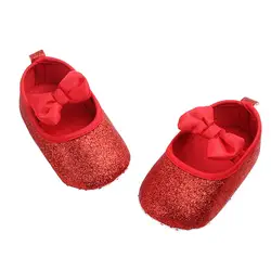 Обувь для маленьких девочек из искусственной кожи, обувь для малышей, обувь для новорожденных, однотонная, на мягкой подошве, нескользящая