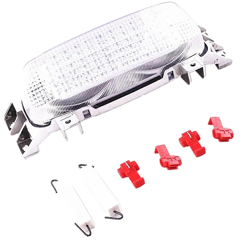 Clear For SUZUKI GSXR600 1993-1995 GSXR750/1000 1993-1998 Integrated LED Rear Turn Signals Brake Tail Light