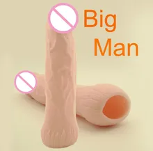 Silicone sex products for men realistic penis sleeves enlarge 6cm solid head extend reusable condom penis extender dildo