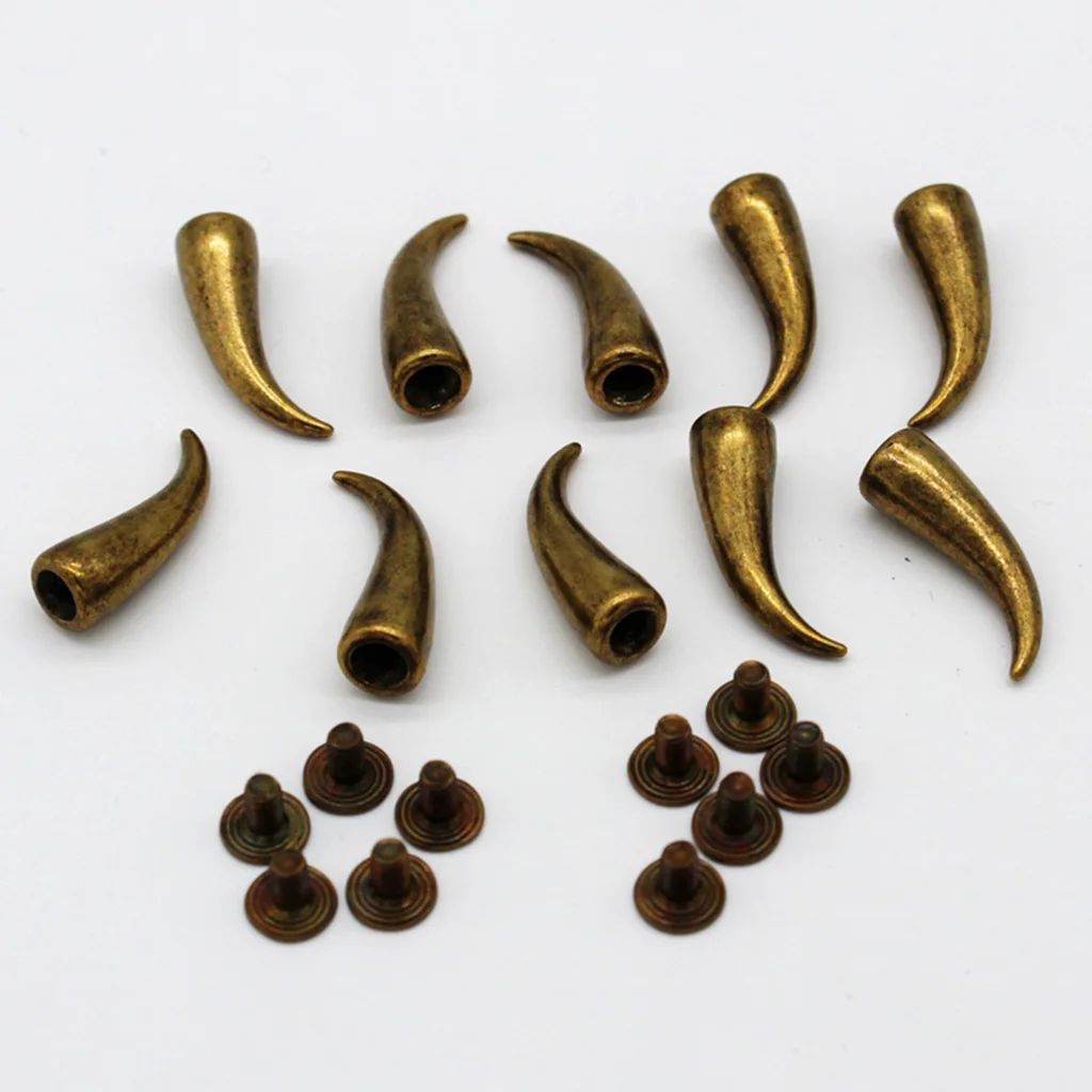 fityle 10 Sets 25mm Curved Cone Metal Studs Rivet for DIY Bag Clothes Shoes Leathercrafts Decoration