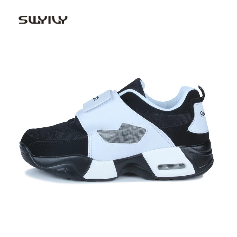 SWYIVY Women Running Shoes Mesh Breathable Unisex Athlete Shoes 2018 New Hook&Loop Men Basketball Shoes Non-slip Couple Sneakers