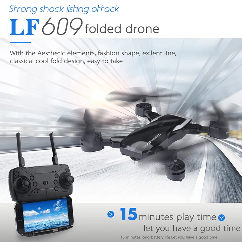 LF609 интеллигентая(ый) в сложенном виде Квадрокоптер WiFi fpv 480 P/720 P HD Камера удержания высоты «Безголовый» режим один ключ возврата RC Квадрокоптер с бесплатной доставкой