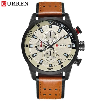 Curren relogio masculino de quartzo desportivo, modelo 8250