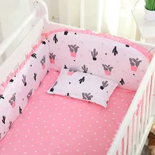 6 шт., Новое поступление, Комплект постельного белья для малышей с рисунком из мультфильма, хлопок, бампер для детской кроватки(бампер+ простыня+ наволочка