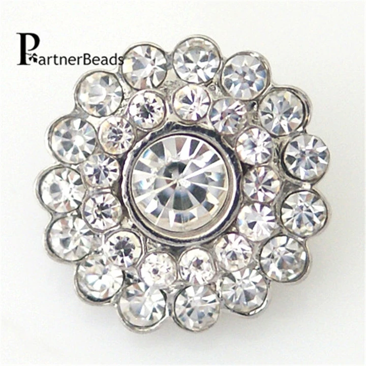 

High Quality Charm Rhinestone Styles Metal Ginger Snap buckle Fit Snaps Bracelets Woman Partnerbeads Jewelry KB8780
