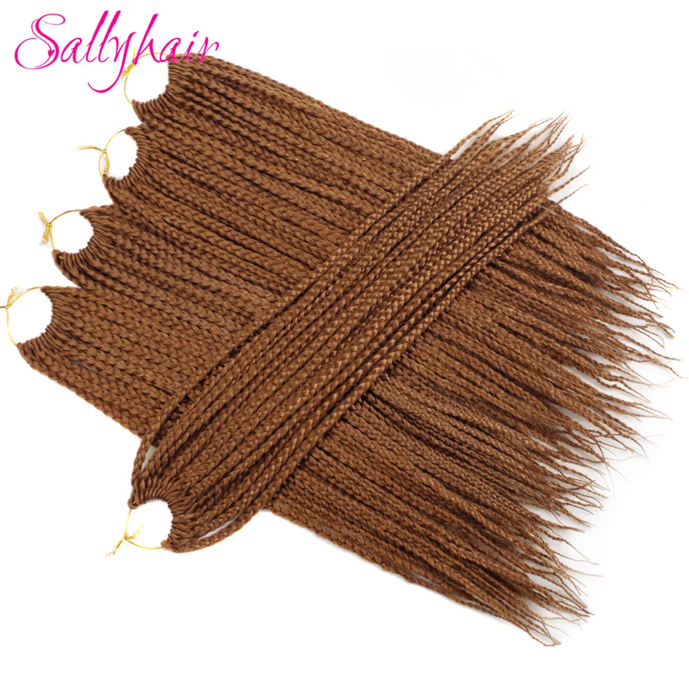 Sallyhair Brands 3X Afro Box Braids 22inch 22 Pcspack Synthetic Crochet Ombre Tow Tone Braiding Hair Extensions Black Brown Bug (36)
