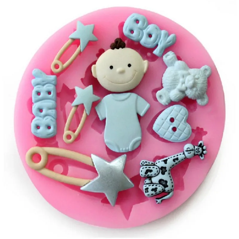 

DIY Baby Shower Party Cake Silicone Baking Mold Fondant Cake Decorating Tools Candy Fimo Clay Chocolate Gumpaste Moulds