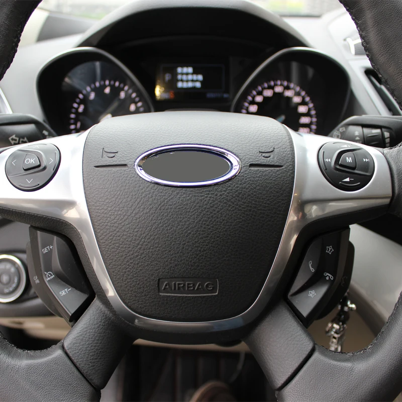 1 шт. хромированное рулевое колесо из АБС пластика для Ford New Focus 3 Kuga Escape 2012 2013 2017