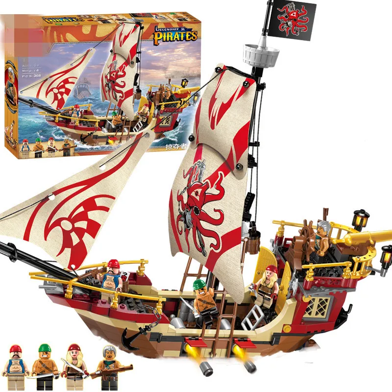 

Enlighten 1311 368Pcs Pirates Ship Marauder Model Building Kits Minifigure Blocks Bricks Educational Toys Gift Compatible Gift
