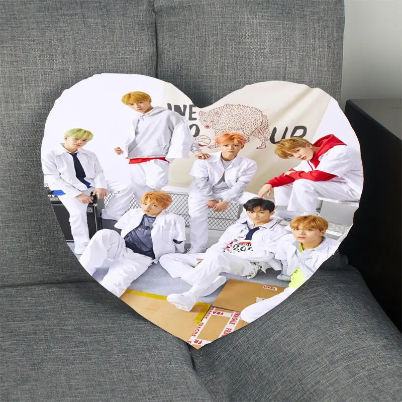 New Kpop Pillow Case NCT Heart Shape Satin Fabric Pillow Cover For Home Bedroom Wedding Decorate Pillow Cases - Color: 8