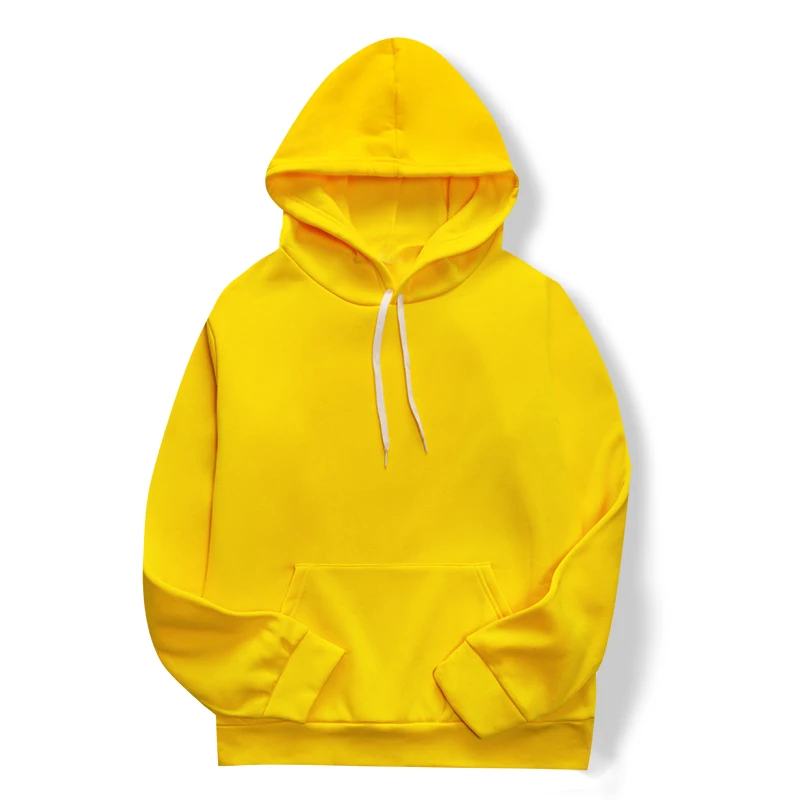 Модные толстовки мужские/женские повседневные однотонные толстовки Vibes Forever Traksuit флисовый пуловер с капюшоном Размер XS-4XL - Цвет: Цвет: желтый