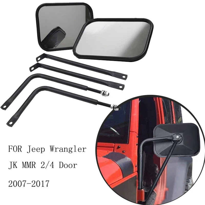 Door Side Hinge Mirror For Jeep Wrangler JK Sport X Sahara Unlimited