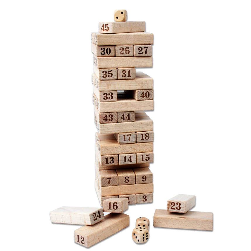

Chanycore Baby Learning Educational Wooden Toys Blocks Jenga Balance Domino 48pcs mm Geometric Shape Enlightenment Kid Gift 4181