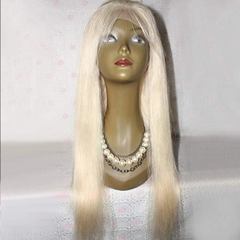 

Holy Belle Straight 60 Blonde Full Lace Human Hair Wigs with Baby Hair for Women Brazilian Virgin Human Hair