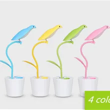 Птица USB ручка держатель сенсорная Зарядка Настольная лампа ученик учится с защитой для глаз, настольная лампа складной Креативный светодиодный ночник