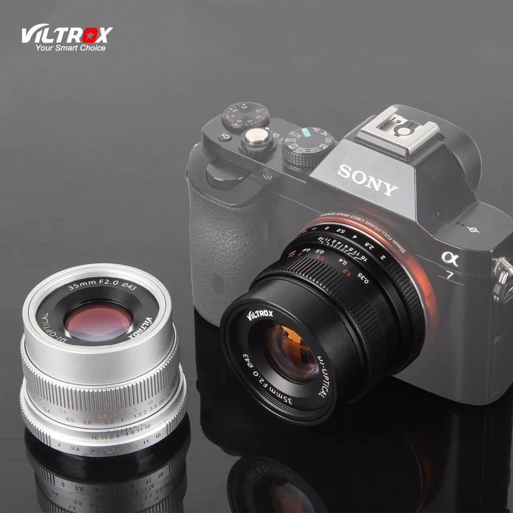 Viltrox 35 мм F2 широкоугольный объектив с большой апертурой для sony NEX E Full Frame camera A9 A7SII A7RII A7R A6300 A6500 NEX-7