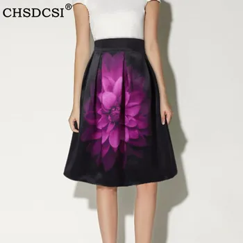 

CHSDCSI Summer Skirts Womens 2020 High Waisted Printed Skirt Vintage Beach Rose Green Floral Printed A-Line Skirt Plus Size