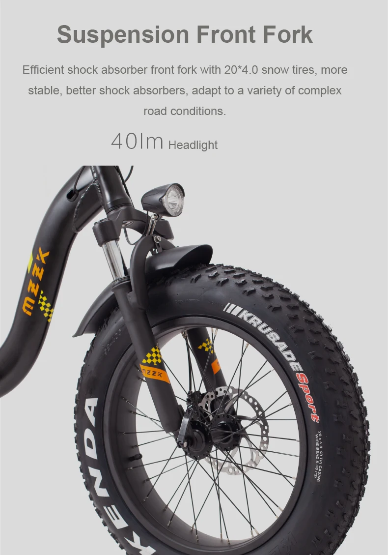 Clearance 20inch electric bicycle Fat snow ebike 4.0 tires Beach electric bicycle 48V 500w fold  electric snow bike Off-road wide tire 8