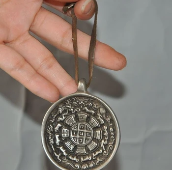 

Old Chinese Fengshui Silver 12 Zodiac year Animal Statue Coin Bi Amulets Pendant