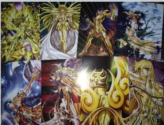 

New 8 pcs /lot different designs Anime Game A3 Posters Saint Seiya Dungeon & Fighter DNF Card Captor Sakur Wall pictures
