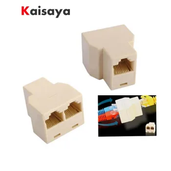 

5pcs new 3 Sockets RJ45 6 LAN Ethernet Splitter Adapter Internet Connector Cable B1-006
