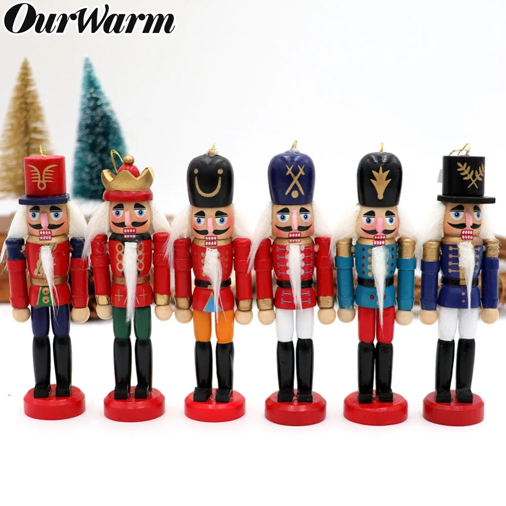 Деревянный гайковерт OurWarm 6 шт. Рождественский елочный украшения для рисования