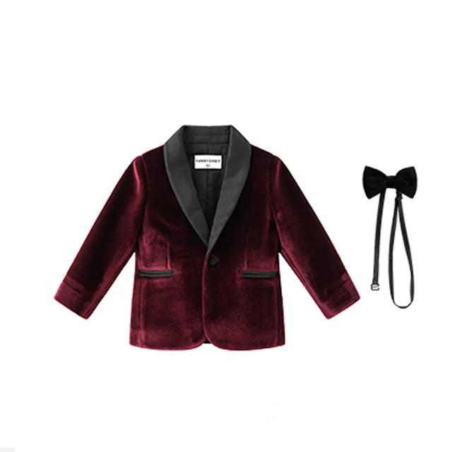 Classic Velvet Baby Boys Suits For Weddings Costume Infant Garcon