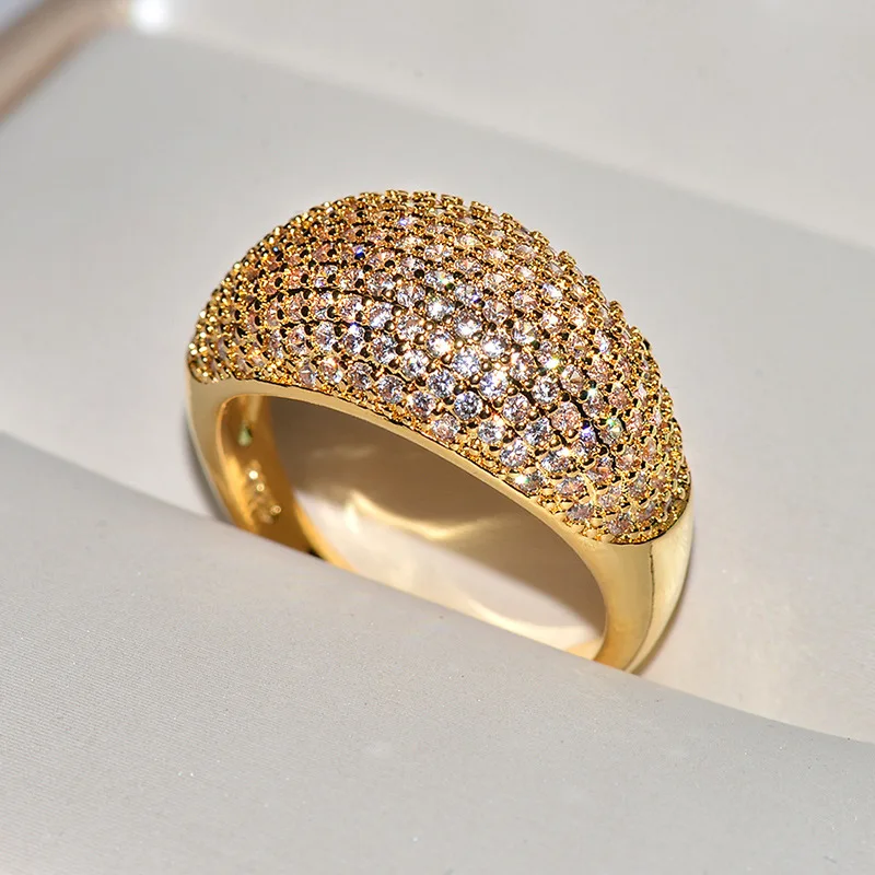 Высокое качество, розовое золото, 925 пробы, серебро, большие CZ кольца, шикарные кольца для женщин, свадебные, Обручальные, модные ювелирные изделия