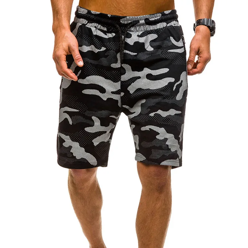 

2019 Men Shorts Fashion Camouflage Printed Shorts Men Camo Sporting Joggers Elastic waist Drawstring Fitness Short Pant