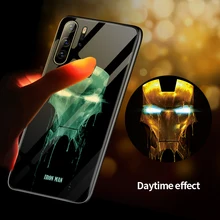 Coque Marvel Железный человек Веном светящийся стеклянный чехол для телефона для huawei P30 P20 mate Honor 30 20 Pro Lite чехол Капитан Америка Бэтмен