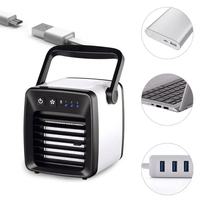 

Portable Mini Air Cooler Fan Air Personal Space Cooler Portable Air Conditioner Device Cooling Humidifier Cleaner Room Office