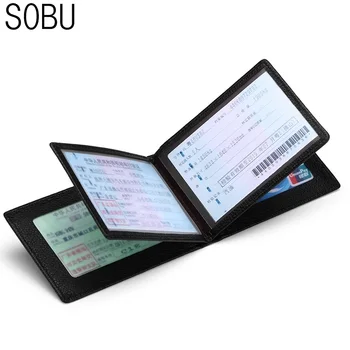 

Driver License Holder Pu Leather on Cover for Car Driving Documents Business ID Pass Certificate Folder Wallet F047