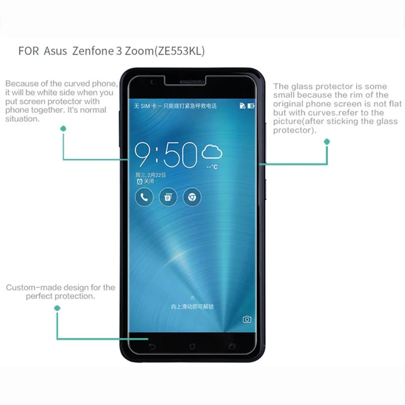 9H-0-26mm-2-5D-Round-Edge-Premium-Tempered-Glass-For-Asus-Zenfone-3-Zoom-ZE553KL