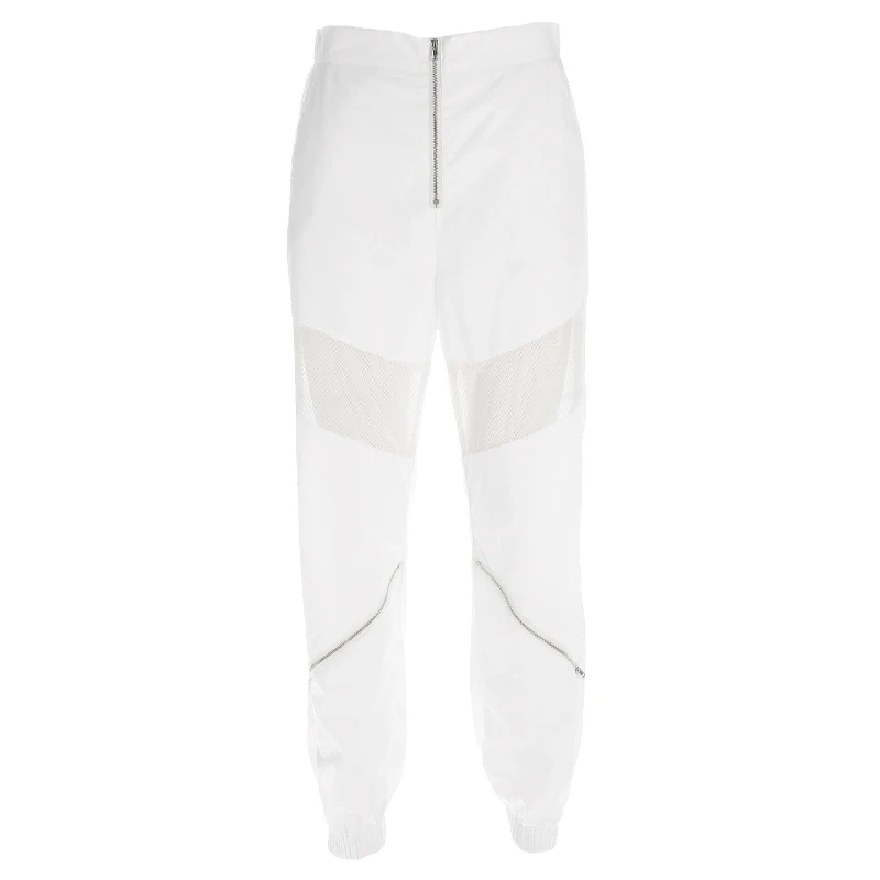 HEYounGIRL Лоскутные сетчатые белые брюки, эластичные брюки с высокой талией, повседневные уличные спортивные штаны, женские летние мешковатые шаровары - Цвет: Белый