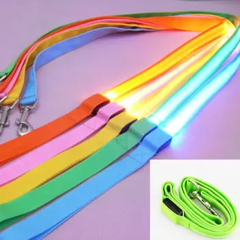 

Pet Supplies LED Pet Cat Dog LED Leash Night Safety Glow Leash Flashing Lighting Up Nylon Leads Rope Belf for LED Dog Collar New