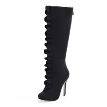 CHMILE CHAU Fashion Knee-High Boots Women Stiletto High Heel Bottes Genoux Femmes Rodilla Botas Stivali al Ginocchio 0640CBT-n1 pelle di serpente donna stivali nuova moda punta a punta tacchi alti sopra gli stivali al ginocchio sexy serpente pompe della