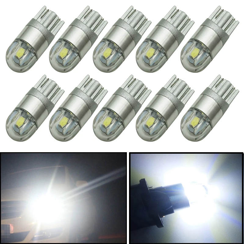 10pcs Signal Lamp 3030 T10 Led Car Bulb W5W 194 168 Lamps For Cars White 5W5 Clearance Backup Reverse Light 12V | Автомобили и