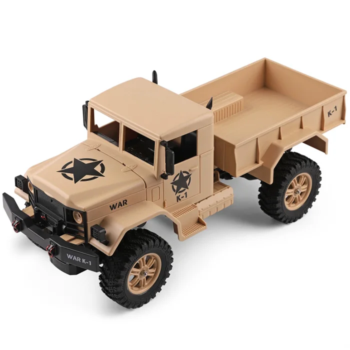 

1:12 Scale USB Electric Four-Wheel RC Military Truck Flexible Steering RC Racing Truck 10km/H 4 Remote Control RC Off Road Truck