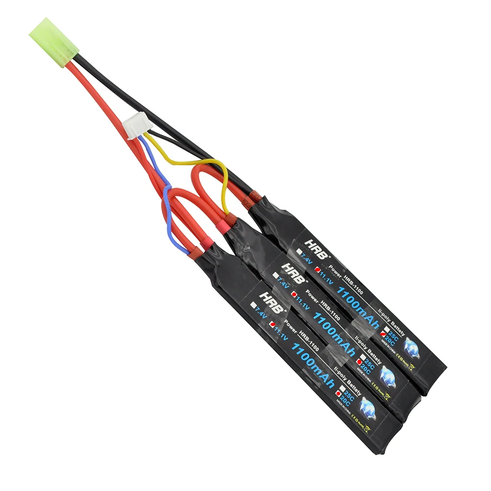 

HRB 11.1V 1100mAh 3S 20C 40C Lipo Battery for RC Airsoft Gun Model Helicopter Airplane