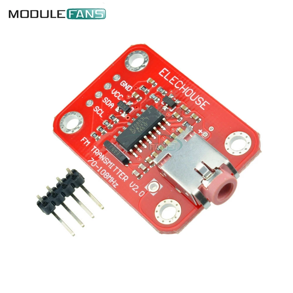 

I2C IIC Interface FM Radio Transmitter Module V2.0 Digital Radio Transmitter Board for Arduino TTL MIC VCC SDA SCL 3V 5V