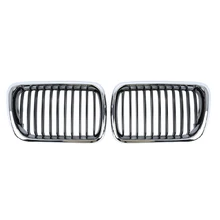 2x блеск для губ: Серебристая оправа, черные Передняя почка гоночная решетка для BMW E36 3-ей серии(318i 320i 323i 325i)/m3 4 двери 1997-1999