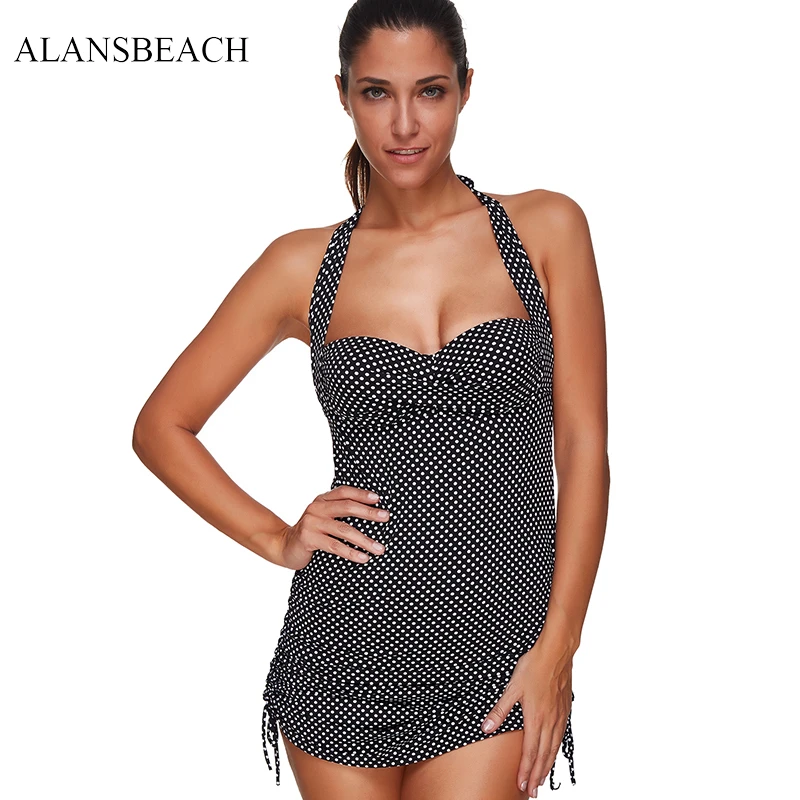 

ALANSBEACH Swimwear Women Swimsuit Push Up Swimwear Female Bandeau Dot Bikini Set Lady Brazilian Beach Bathing Suit Set AB00339