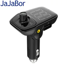 Jajabor Bluetooth автомобильный комплект громкой связи вызов Беспроводной fm-передатчик 3,5 мм AUX аудио разъем Автомобильный MP3-плеер двойной зарядное устройство usb